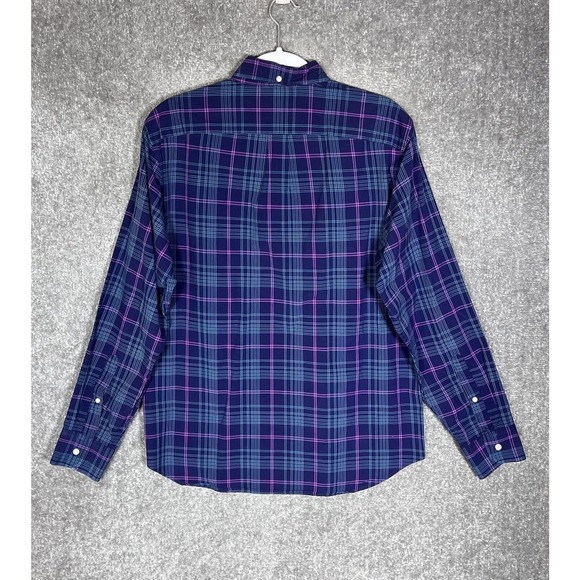 J Crew Tartan Plaid Long Sleeve Button Down Shirt Mens Size Medium Blue Pink - Picture 2 of 9